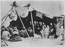 File:Arapaho signing Treaty at Fort Laramie with US in 1851.gif