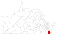Map of Virginia highlighting Norfolk County