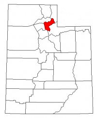 Map of Utah highlighting Morgan County