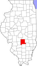 Map of Illinois highlighting Fayette County
