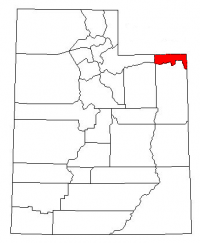 Map of Utah highlighting Daggett County