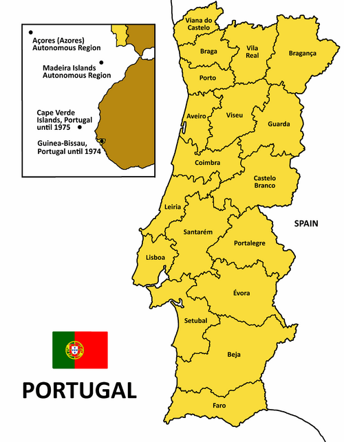 Portugal districts free map