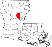 Map of Louisiana highlighting LaSalle Parish