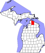 Michigan, Cheboygan County Locator Map.png