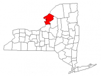 Map of New York highlighting Jefferson County
