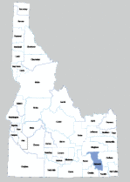 Map of Idaho highlighting Bannock County