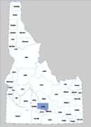 Map of Idaho highlighting Lincoln County