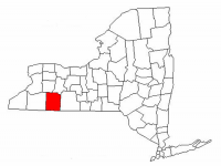 Map of New York highlighting Allegany County