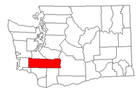 Map of Washington highlighting Lewis County