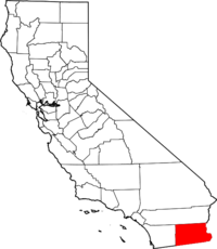 Map of California highlighting Imperial County