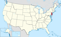 Map of the U.S. highlighting New Jersey