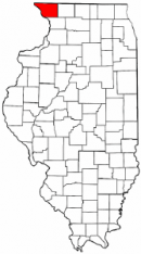 Map of Illinois highlighting Jo Daviess County
