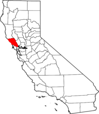 Map of California highlighting Sonoma County