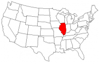 Map of the U.S. highlighting Illinois