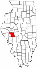 Map of Illinois highlighting Morgan County