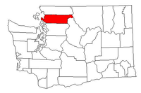Map of Washington highlighting Skagit County