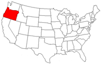 Map of the U.S. highlighting Oregon