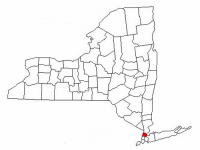 Map of New York highlighting Bronx Borough