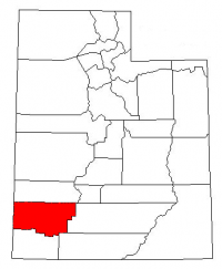 Map of Utah highlighting Iron County