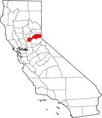 Map of California highlighting Placer County