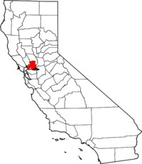 Map of California highlighting Solano County