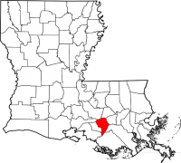 Map of Louisiana highlighting Assumption Parish