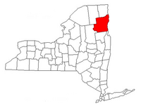 Map of New York highlighting Essex County