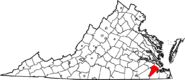 Location of Isle of Wight County Virginia.png