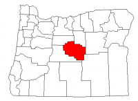 Map of Oregon highlighting Crook County