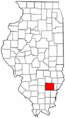 Map of Illinois highlighting Wayne County