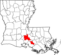 Map of Louisiana highlighting St. Martin Parish