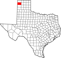 Map of Texas highlighting Hartley County