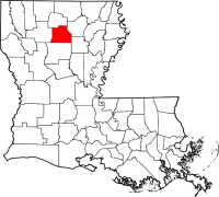 Map of Louisiana highlighting Jackson Parish