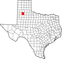 Map of Texas highlighting Hale County