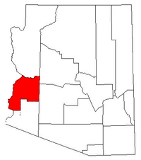 Map of Arizona highlighting La Paz County