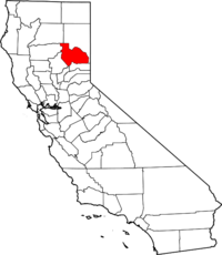 Map of California highlighting Plumas County