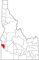 Map of Idaho highlighting Canyon County