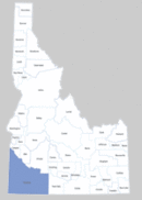 Map of Idaho highlighting Owyhee County