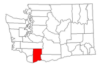 Map of Washington highlighting Skamania County