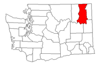 Map of Washington highlighting Stevens County
