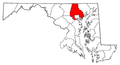 Map of Maryland highlighting Baltimore County.png