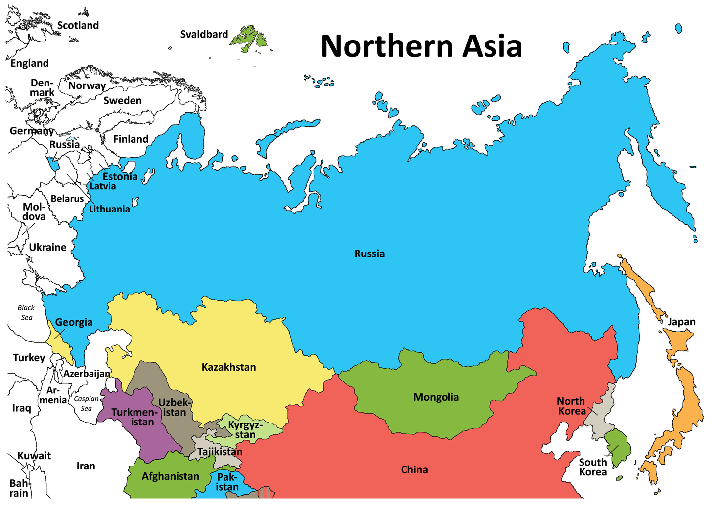Asia area. North Asia. Северная Азия Россия. Северная Азия на карте.