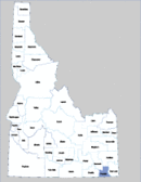 Map of Idaho highlighting Franklin County