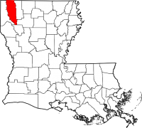 Map of Louisiana highlighting Bossier Parish