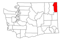 Map of Washington highlighting Pend Oreille County