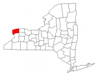 Map of New York highlighting Niagara County