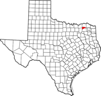 Map of Texas highlighting Delta County