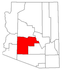 Map of Arizona highlighting Maricopa County