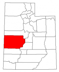 Map of Utah highlighting Millard County