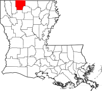 Map of Louisiana highlighting Claiborne Parish